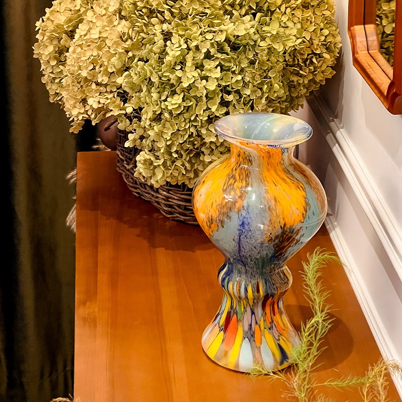 加安加丽法式vintage中古琉璃花瓶客厅桌面艺术插花花器装饰摆件