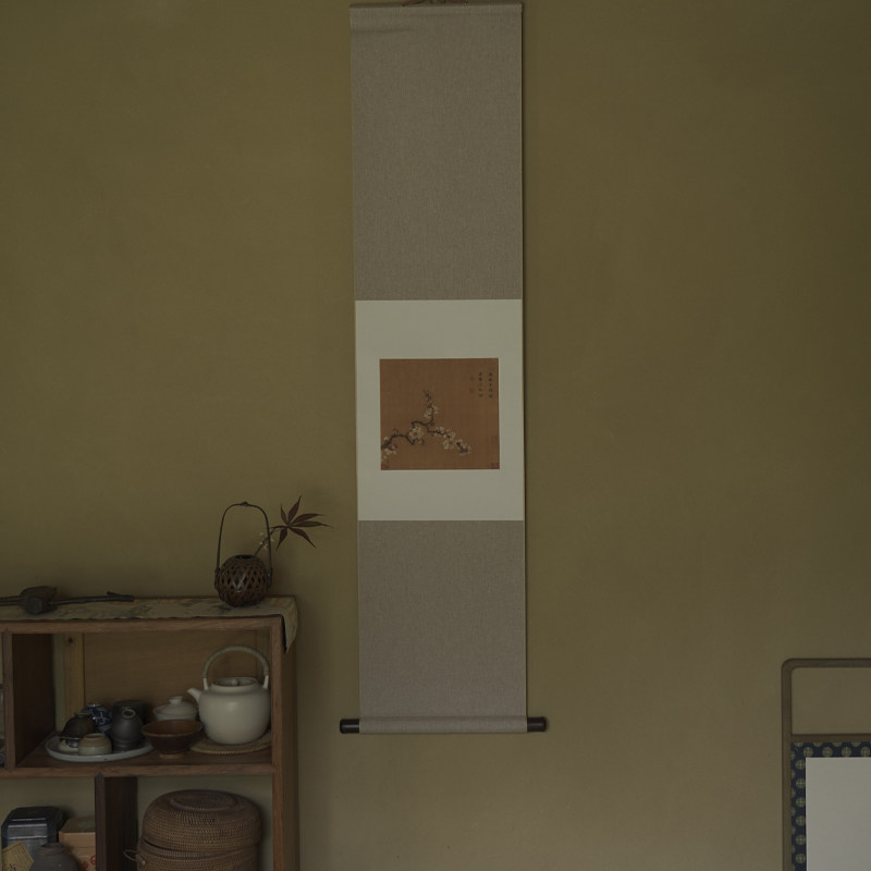 是名一鹿 宋小品花鸟挂画中式禅意装饰画卷轴蔷薇桃花茶空间