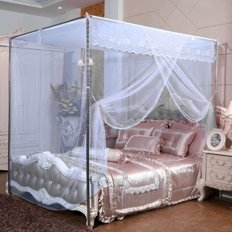 蚊帐1.2米1.5m1.8m床双人风支架不锈钢防尘公主宫廷落地家用单人