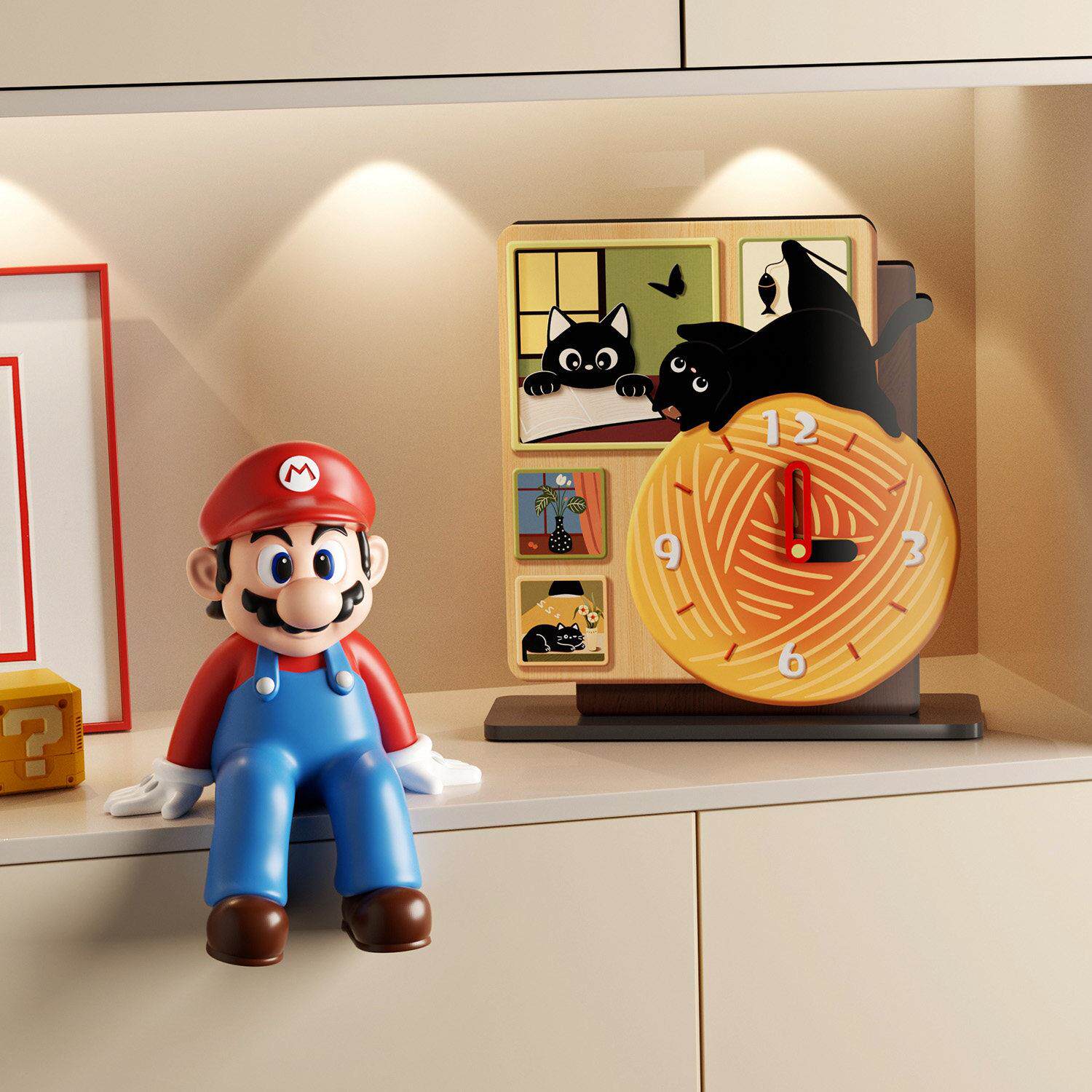 猫咪静音时钟桌面摆YYV12644件品台式时装钟客厅饰式创意钟表摆放