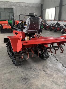 履QOQ带式旋能耕机水小两用型多功旱拖拉机农用乘坐式大型耕地机