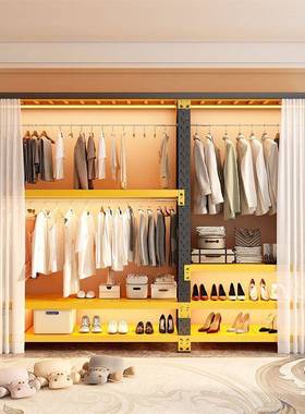 货室架衣架挂衣杆不锈钢晾晒挂衣杆简易柜衣横74442杆卧宿舍钩子