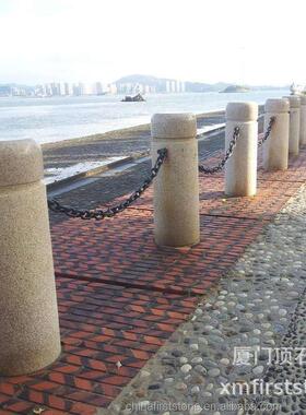 麻灰花石材岗车止石广场防芝撞岩圆球路障白麻立柱石94747头柱墩