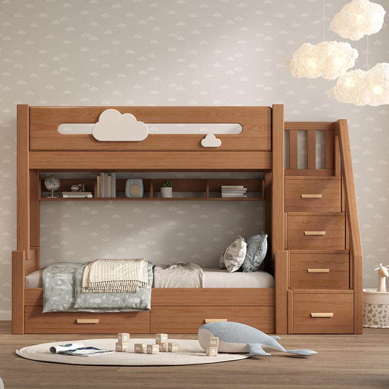 橡双胶木高低床童上下床铺层床实木儿分体床子母床全015儿童房家