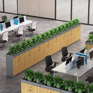 办断桌柜边柜侧柜屏风公隔办公室置物架花槽F77JM8SH柜文件木质矮