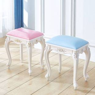 欧式美式梳妆台凳子化妆凳软包小方凳家用椅公主卧室美甲凳古筝凳