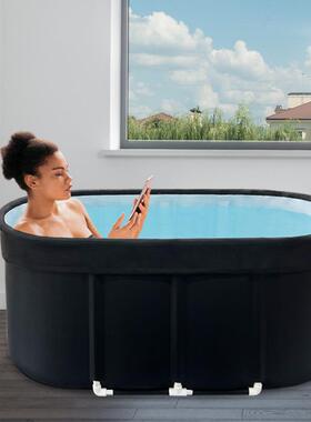 跨境销冰康浴桶BY-TY001运动椭圆浴缸复冰浴充气冷缸折叠热浴缸水