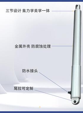 动推杆电动大推力推机杆伸缩杆小V型PWS12V24直流电动推杆自升降