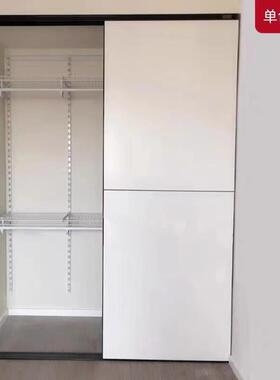 简衣柜移门定制衣柜推拉订门做实木衣柜门F7688MJM门定做约纯白色