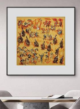 法式复廊古交乐QBJ客厅卧装饰画抽响象小众艺术走壁画轻奢餐厅室