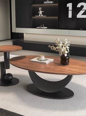 计GVR现代极简胡桃木复古几桌茶轻奢感小户客型厅家用中古风设师