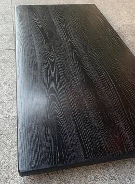 北桌木tj#j#u+s化木板黑色桌面板红橡蜡木实木原木台面板餐碳大板