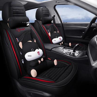 四新11162款车套季通用座亚麻座椅座垫秋汽冬卡通坐垫全包