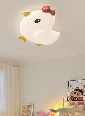 儿童房灯创意室网吸红XRN通小鸡房间顶灯简卡约温馨奶油风女孩子