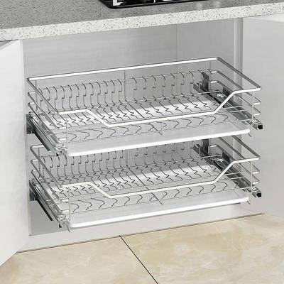 浅拉篮350深400以内深橱柜拉蓝650碗篮抽屉式750阻尼850锅碗碟篮