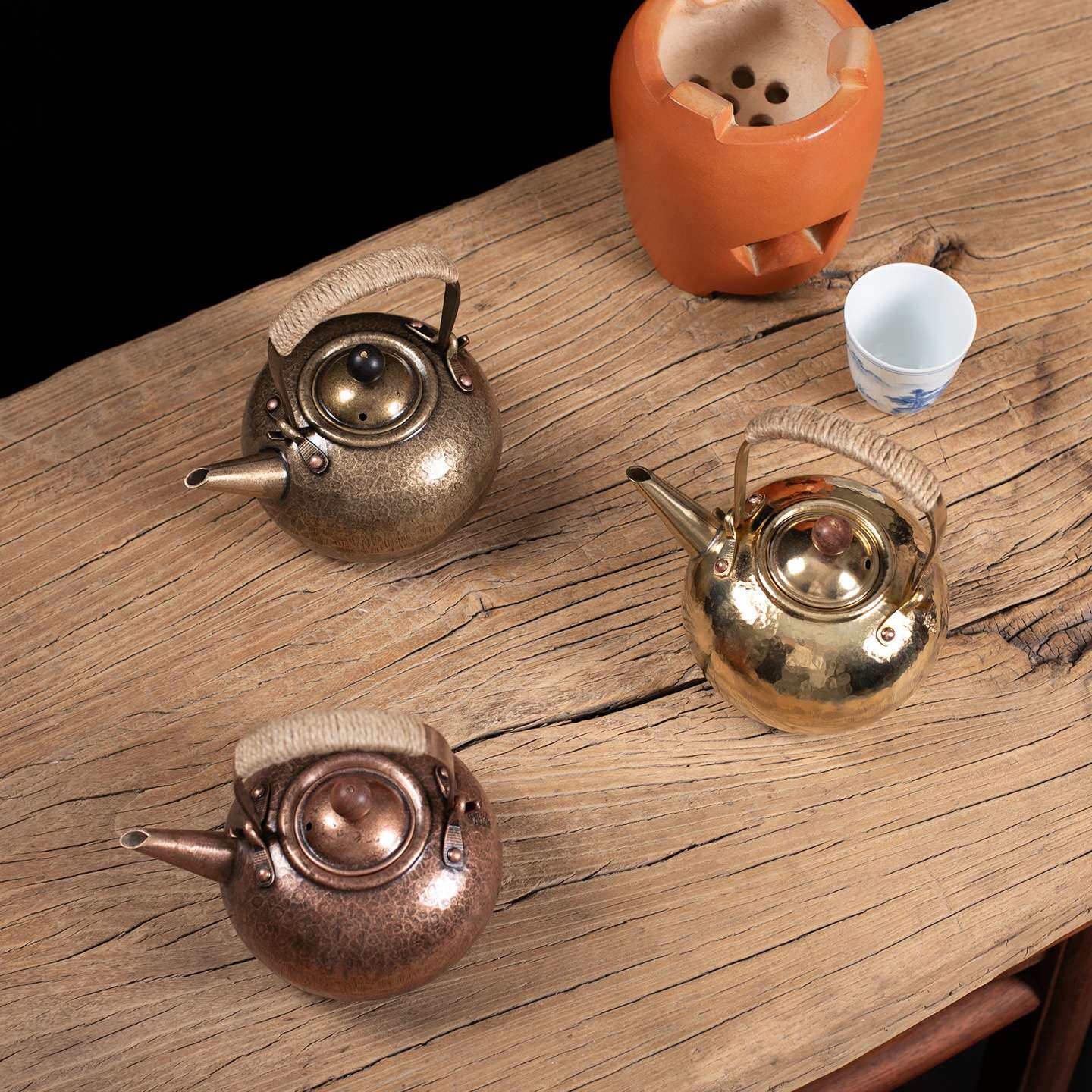 铜壶烧水壶围炉煮茶壶手工纯紫铜茶壶家用沏中式纯手工茶具红泥炉