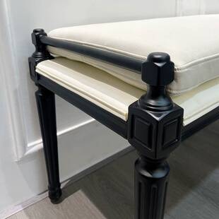 美式实木整装床尾凳轻奢风家用卧室床前沙发凳简约现代长条床边凳