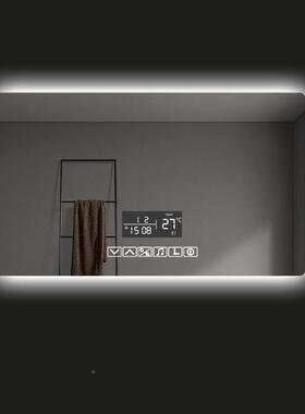 浴室镜卫生间洗手间镜子摸dl屏e灯发光化妆壁挂防雾触简410约智能