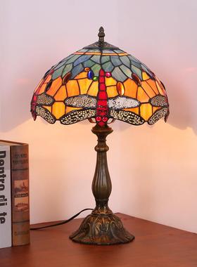 厂家直ZC-TT054供欧复古温馨卧床头台客灯厅书房吧台红色式蜻蜓室