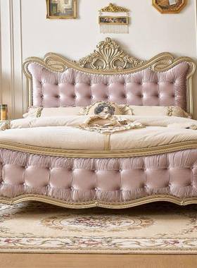 美式VMP轻奢廷实木床现代简约主卧双人公婚主床欧式宫法高式端大