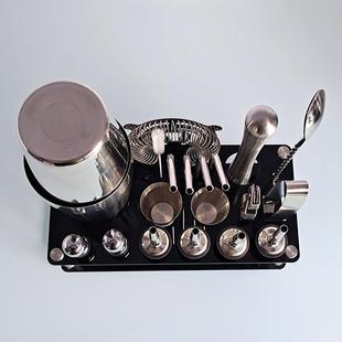 新款 20件套锈671钢调酒器波士顿摇床鸡尾酒套不亚克力支酒吧架装