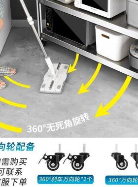 30293锈4加不钢三层厚厨房置物架微波炉烤箱落地储物架家收用纳货