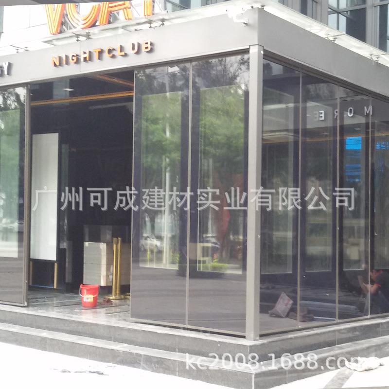 隔可推拉办动折叠移动玻璃墙旋转公室玻璃隔断可移85型65悬挂隔断