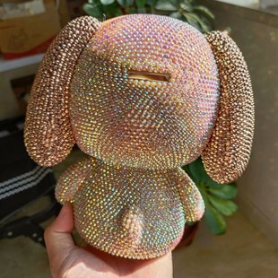 贴钻小黄狗摆件狗狗存钱罐男孩大容量大号宝宝储蓄罐创意储钱罐