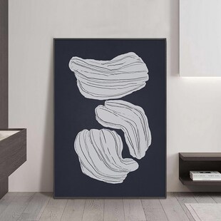 大尺寸抽象玄关落地画现代艺术黑白沙发背景墙挂画客厅走廊大幅画