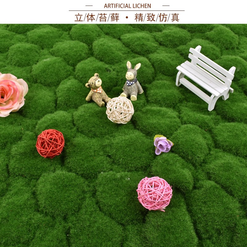 仿真草坪草皮苔藓橱窗绿植场景造景布置店面装饰仿真草皮植物墙