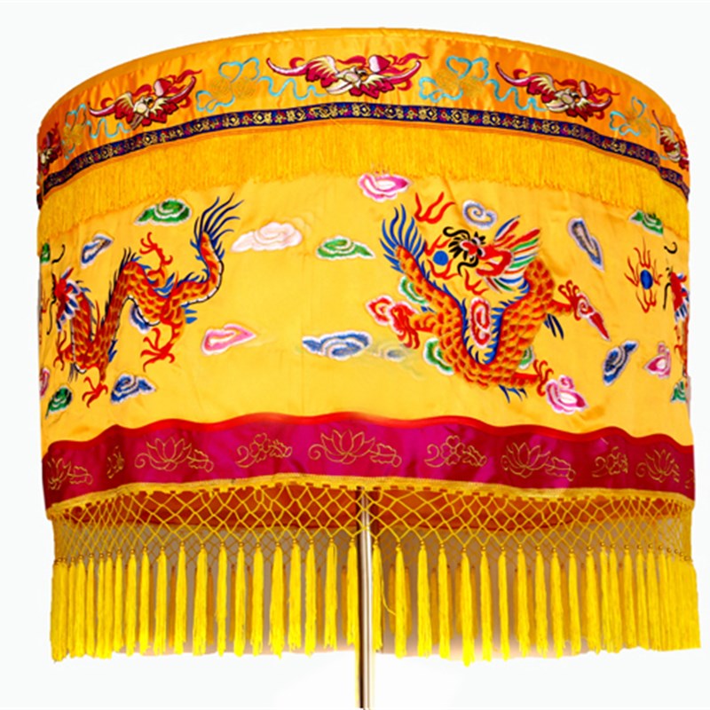1米加厚龙宝盖华盖佛顶伞经幢宝盖丁黄龙鼓伞佛堂用品绣品