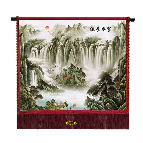 油画布新款风景田园带穗 印刷  山水画 装饰画客厅沙发背景墙挂画