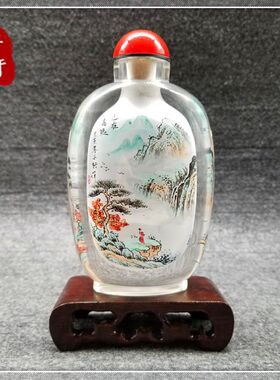内瓶画水晶工艺品 创意内画 鼻烟壶特色纯手工绘制 衡水特产
