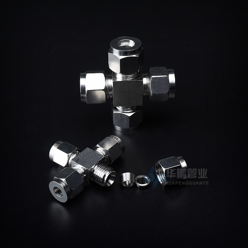 30不锈钢四通卡四通卡式四通中间接头研磨方体卡接等径四通