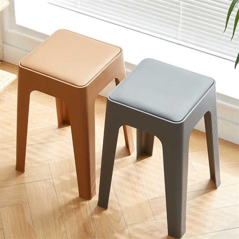 餐椅特厚现代加厚塑料家用可叠放摞叠久坐舒服椅子高圆凳板凳