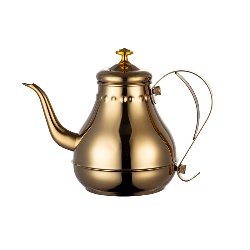 铁板烧金色宫廷壶长嘴壶手冲咖啡壶银色不锈钢细嘴壶油壶