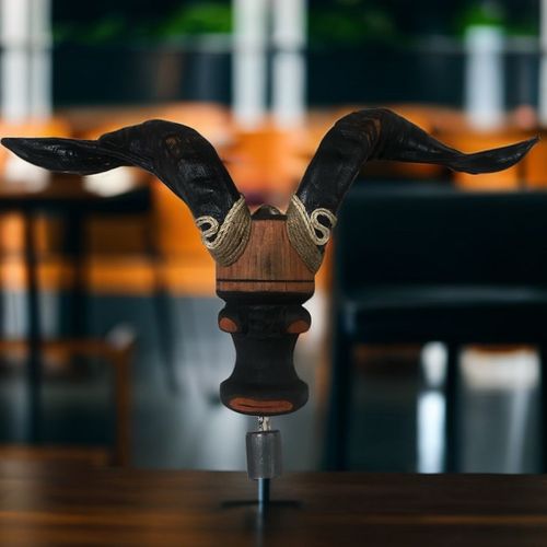云南羊角铃铛挂饰壁挂复古名族木羊头装饰吞口少数民族店铺挂件