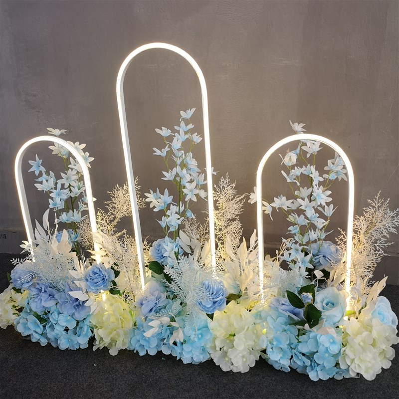 2021婚庆路引爱的N次方灯光路引成品绢花路引铁艺led灯带发光路引