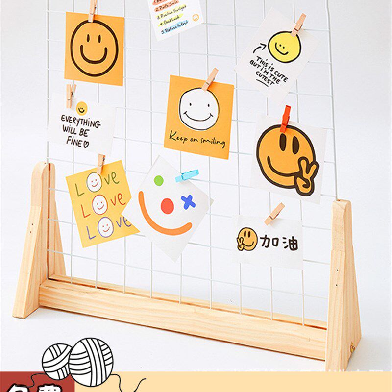 幼儿园中大班美工区域作品展示架儿童手绘画桌面摊位木质置物挂架