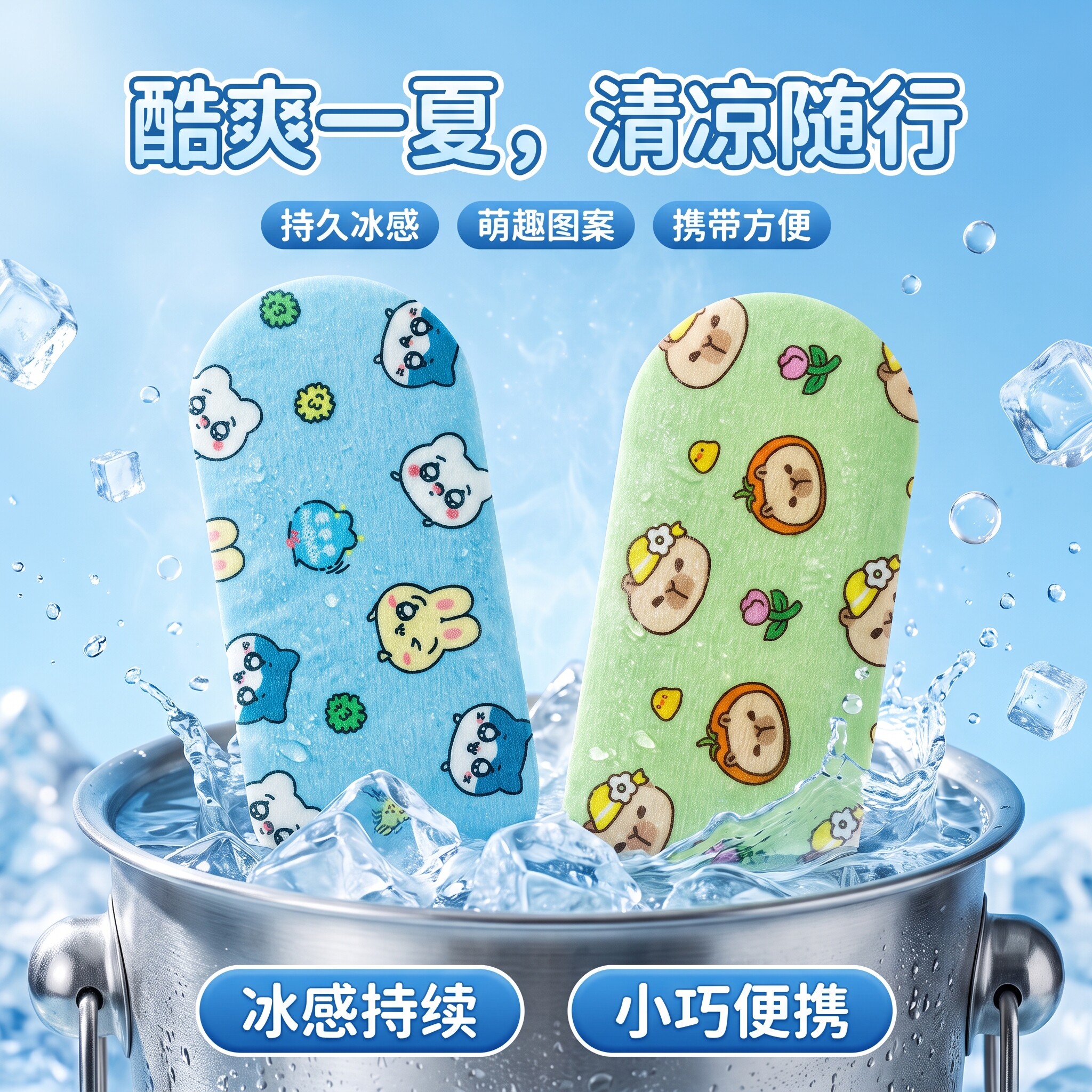 蓓喏珂夏季清凉解暑降温卡通冰贴图片