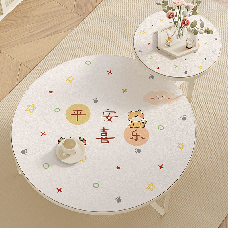茶几垫桌垫圆形2023年新款客厅高级感硅胶防水防油防烫免洗桌布
