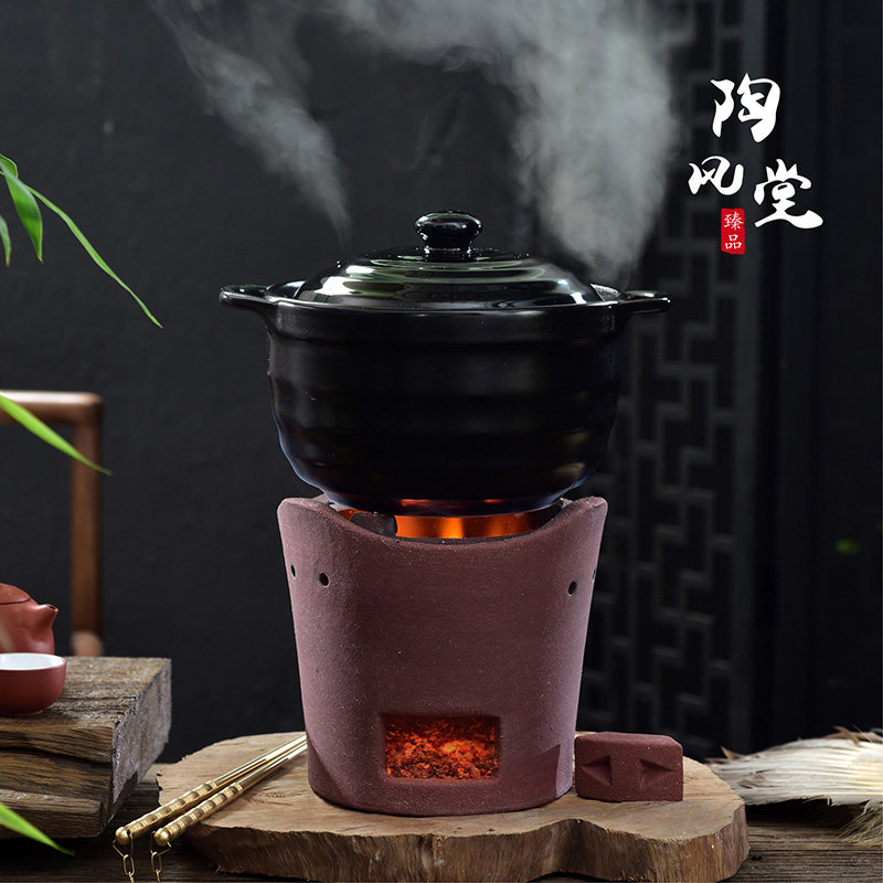 木炭火锅小泥炉风炉陶土家用砂锅炉打边炉烧烤炉红泥炉烧碳煮茶炉