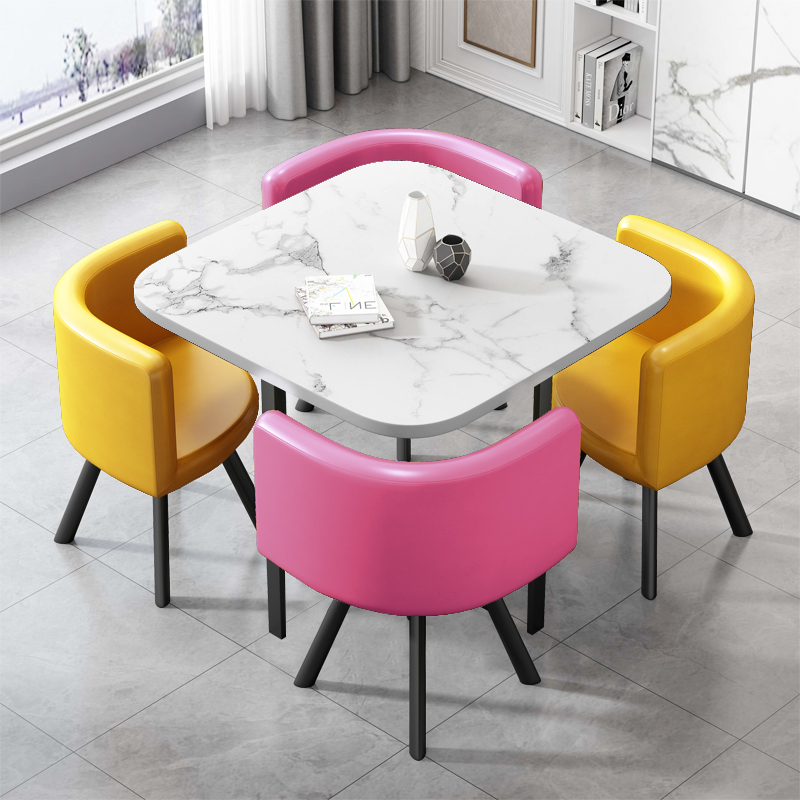 出租屋桌椅现代简约家用阳台接桌椅待小户型洽谈桌椅饭桌餐桌