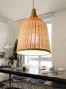 22爆款中式餐吊灯创意子灯艺DSK2020藤编灯罩阳台餐厅竹竹0编0竹