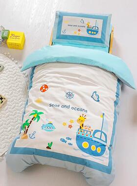 斜A类全棉纹40幼儿园被子件套84313儿童被褥六七件三套宝宝入园被