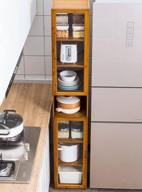 30cm窄缝收纳柜厨房冰子箱F96T6HT6置物架客厅卫生间缝储物柜宿夹