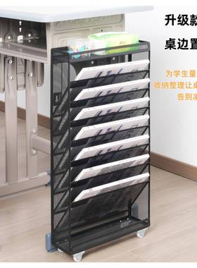 VEL铁艺多层书学本收架壁挂式?文件架资纳料整理分类栏生课桌旁置