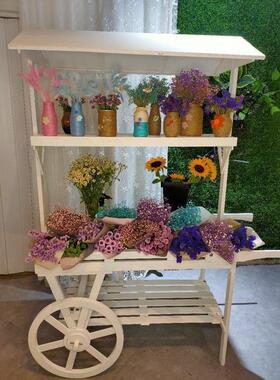 货车商场花窗车手推车花园橱置花物架展示71776架做旧售鲜花摆件