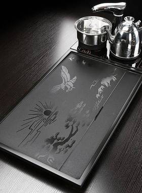 乌石金茶盘套装一全KX-63602自电磁炉家用办公分体式体式茶动台中