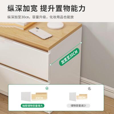 床头柜用小型现易代简约家储红物柜简网迷ARM你卧室床边置物架收